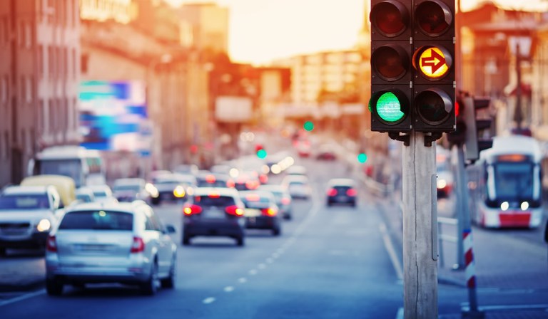 Autos und Ampel