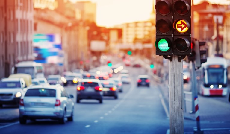 Autos und Ampel